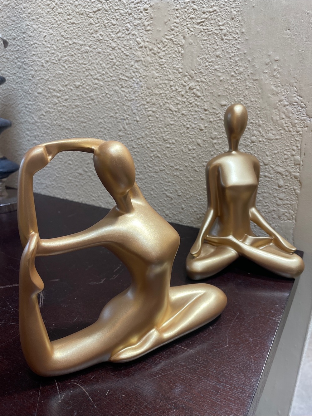 Gold Abstract Yoga Figurine Set - Modern Home Art Decor